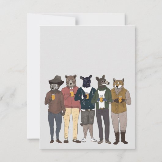 Bachelor Party Invitation Men Template Aankondiging (Achterkant)