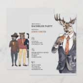 Bachelor Party Invitation Men Template Aankondiging (Voorkant / Achterkant)