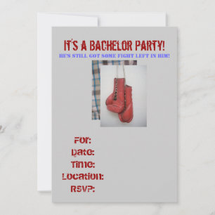 Bachelor Party Invitations Fight left, Boxing Glo Kaart
