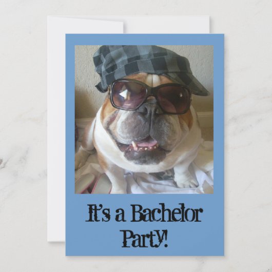 Bachelor Party Invitations Funny English Bulldog Kaart (Voorkant)