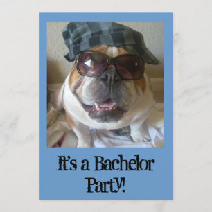 Bachelor Party Invitations Funny English Bulldog Kaart