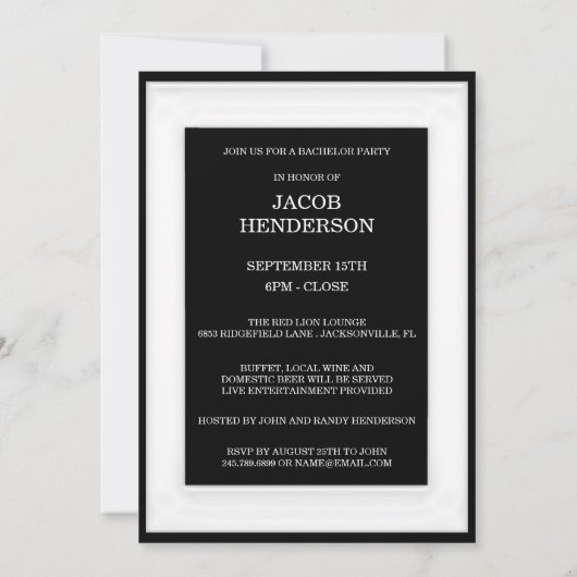 Bachelor Party Kaart (Achterkant)