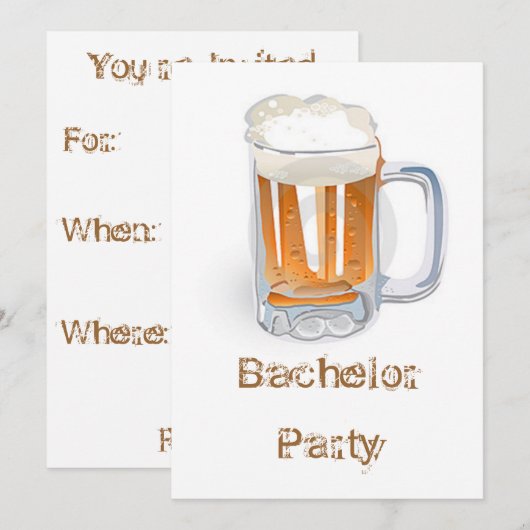 Bachelor Party Kaart (Voorkant / Achterkant)