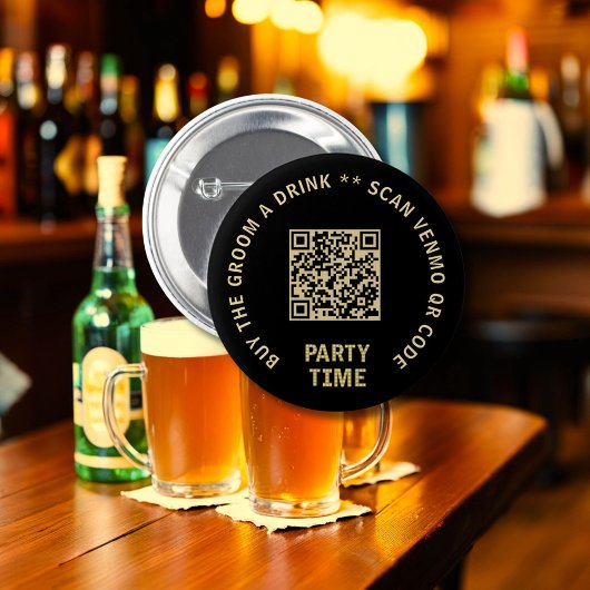Bachelor Party Koop de bruidegom Een Drink Scan Ronde Button 5,7 Cm
