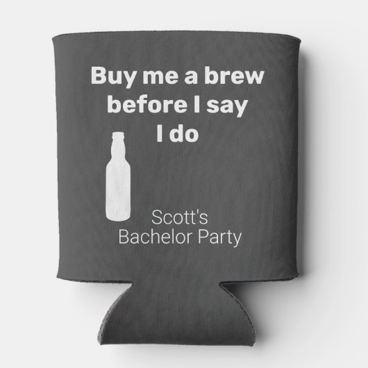 Bachelor Party Koop me een Brew Blikjeskoeler (Achterkant)