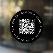 Bachelor Party koopt Groom een Drink QR code Black Raamsticker