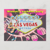 Bachelor Party Las Vegas nodigt uit Uitnodiging Briefkaart (Voorkant)