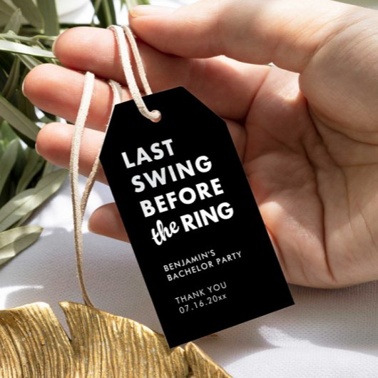 Bachelor Party Last Swing Before the Ring Minimal Cadeaulabel