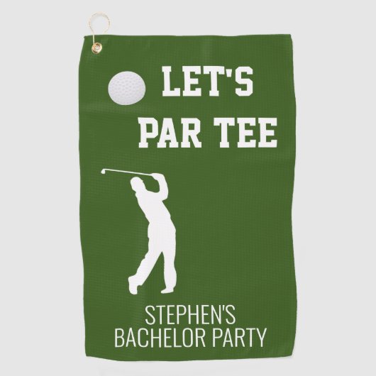 Bachelor Party Laten we T-shirt Golfing Golf hebbe Golfhanddoek (Voorkant)