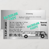 Bachelor Party Limousinepas Kaart (Voorkant / Achterkant)