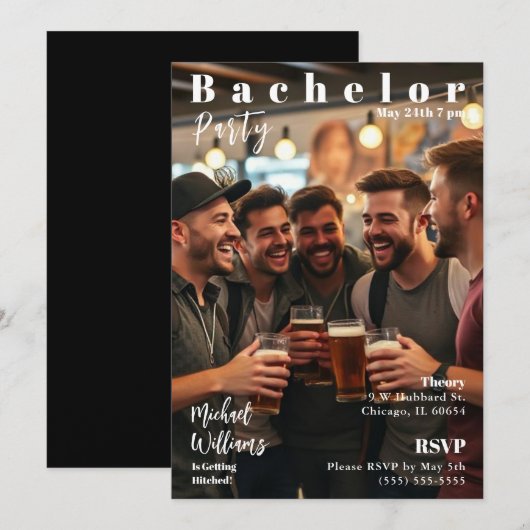 Bachelor Party Magazine Hoesje Kaart (Voorkant / Achterkant)