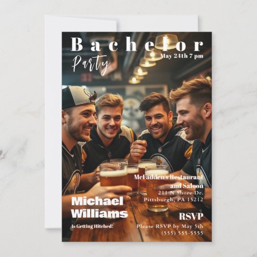 Bachelor Party Magazine Hoesje Kaart (Voorkant)