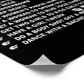 Bachelor Party Mannen Ondeugende Checklist Krijgen Poster (Hoek)