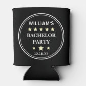 Bachelor Party Modern Typography Wedding Favor Blikjeskoeler (Achterkant)