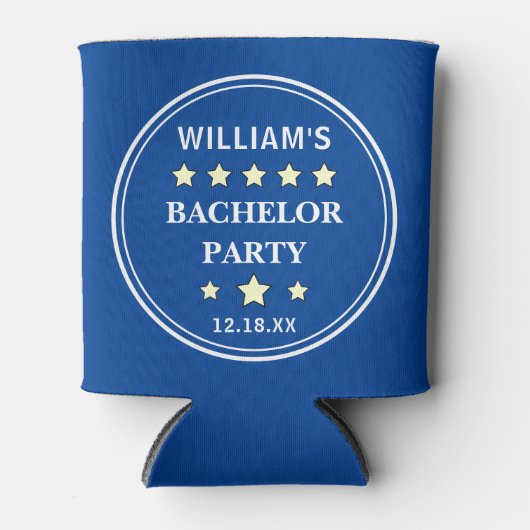 Bachelor Party Modern Typography Wedding Favor Blikjeskoeler (Voorkant)