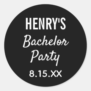 Bachelor Party Modern Typography Wedding Ronde Sticker