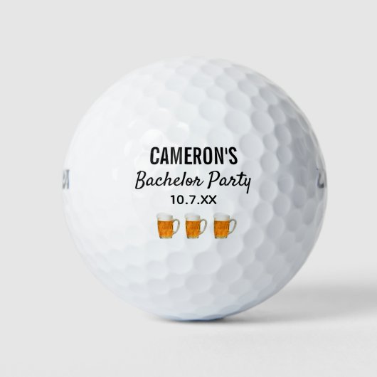 Bachelor Party Modern Wedding Favor Beer Cheers Golfballen (Voorkant)