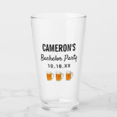 Bachelor Party Modern Wedding Favor Beer Pint Glas (Voorkant)