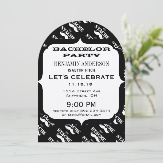 Bachelor Party Mustache Pattern Kaart (Staand voorkant)