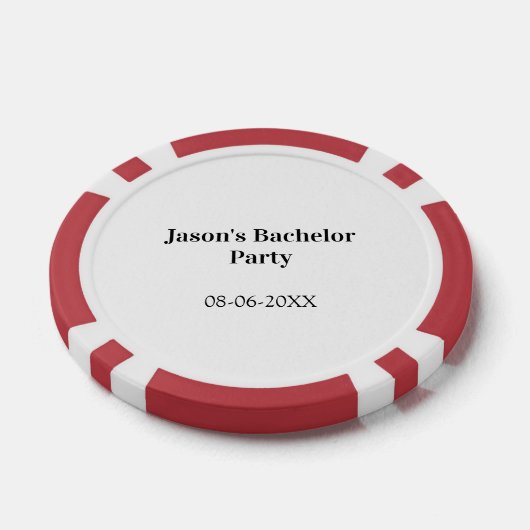 Bachelor party name date simple minimal best man poker chips (Enkel)