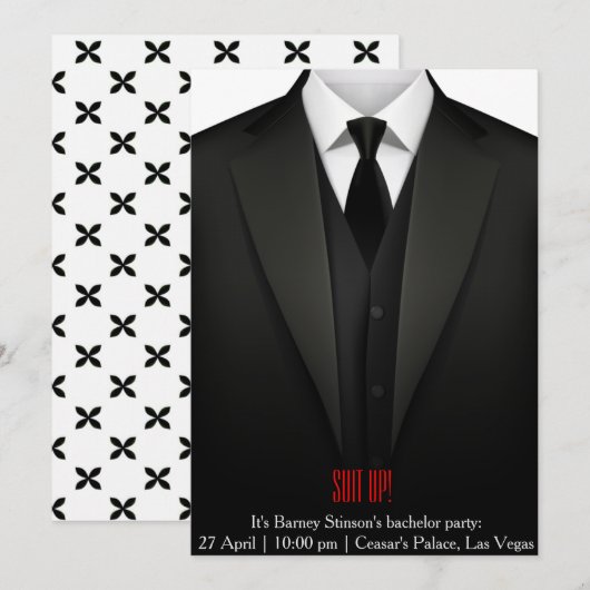 Bachelor party nodigkaart pak omhoog vegas kaart (Voorkant / Achterkant)