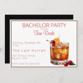 Bachelor Party Ouderwetse Drink Bruine Rand Kaart (Voorkant / Achterkant)