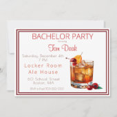 Bachelor Party Ouderwetse Drink Witte Rand Kaart (Voorkant)