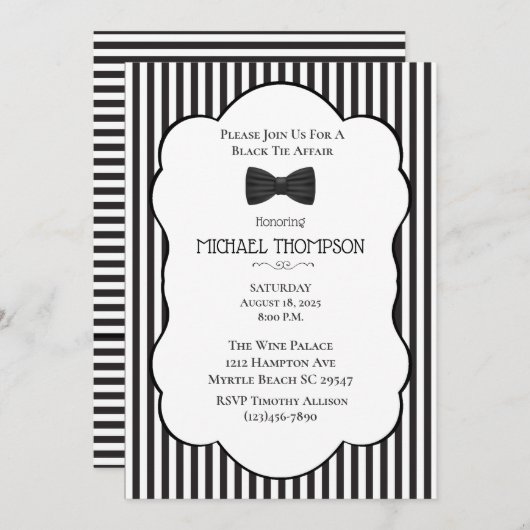 Bachelor Party over Stropdas voor bruiloft Kaart (Voorkant / Achterkant)