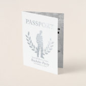 Bachelor Party paspoort zilveren folie Folie Kaarten (Voorkant)