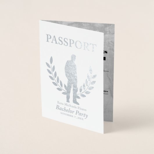 Bachelor Party paspoort zilveren folie Folie Kaarten (Voorkant)