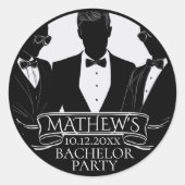 Bachelor Party Poker Chip Ronde Sticker (Voorkant)