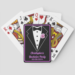 Bachelor Party Poker Night Black Tux Lavender Pokerkaarten