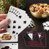 Bachelor Party Poker Zwarte Tuxedo Rode Roos Pokerkaarten (Insitu)