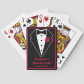 Bachelor Party Poker Zwarte Tuxedo Rode Roos Pokerkaarten (Achterkant)