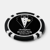 Bachelor Party Poker Zwarte Tuxedo Witte Roos Poker Chips (Enkel)