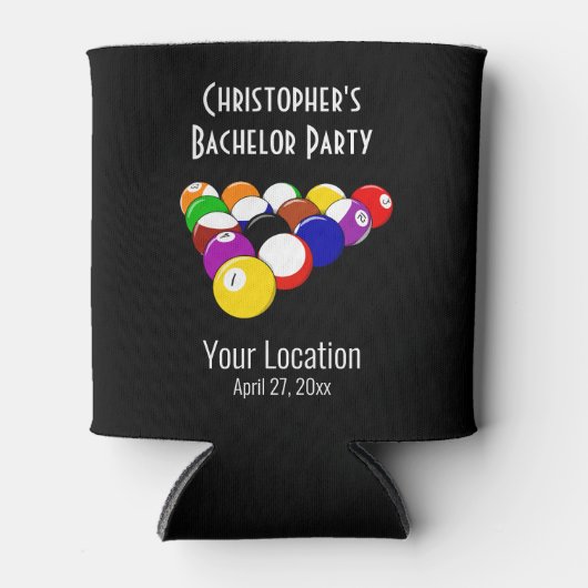 Bachelor Party Pool Ball Billards Trouwgunst Blikjeskoeler (Voorkant)