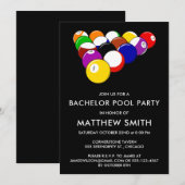 Bachelor Party Pool Ball Billards Uitnodiging (Voorkant / Achterkant)