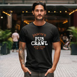 Bachelor Party Pub Crawl gepersonaliseerd<br><div class="desc">Een aangepaste gepersonaliseerde Pub Crawl T-shirt voor het vrijgezellenfeest,  dit ontwerp kan worden bewerkt met de naam van de bruidegom en elke andere gewenste tekst. Verkrijgbaar in vele stijlen - korte mouw,  lange mouw,  hoodie,  tank top en meer.</div>