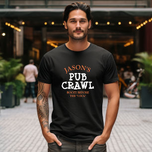 Bachelor Party Pub Crawl gepersonaliseerd Tri-Blend Shirt