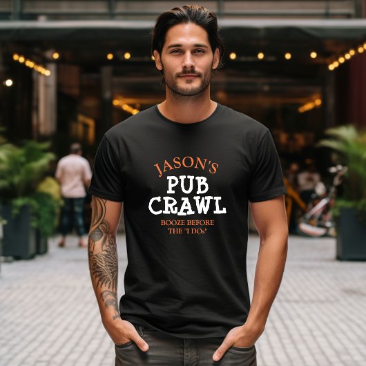 Bachelor Party Pub Crawl gepersonaliseerd Tri-Blend Shirt
