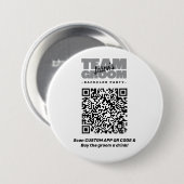 Bachelor Party QR Code Drinken Kopen Team Bruidego Ronde Button 7,6 Cm (Voorkant /achterkant)