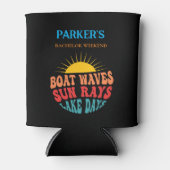 Bachelor Party Retro Sun Zwart Blikjeskoeler (Voorkant)