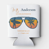 Bachelor Party Retro zonnebril Surf Palm Trees Blikjeskoeler (Achterkant)