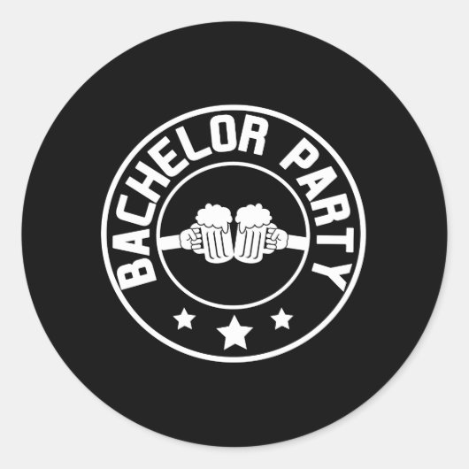Bachelor Party Ronde Sticker (Voorkant)