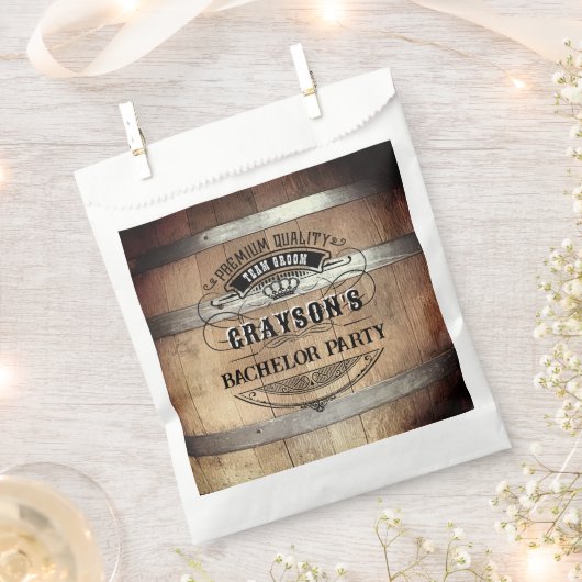 Bachelor Party Rustic Whiskey Barrel Bedankzakje (Geknipt)