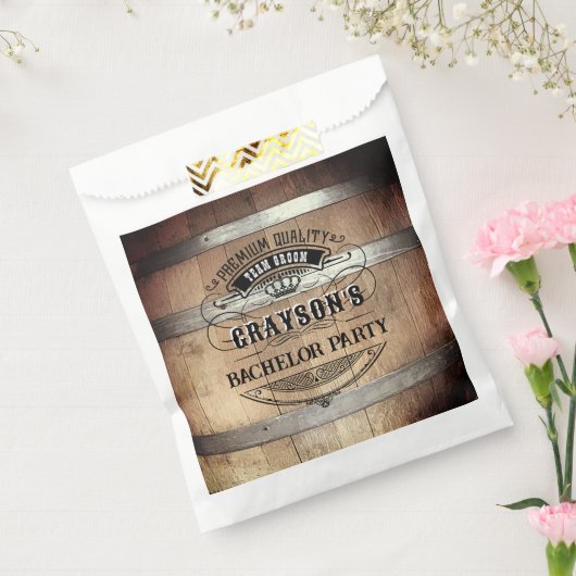 Bachelor Party Rustic Whiskey Barrel Bedankzakje (Gezegeld)