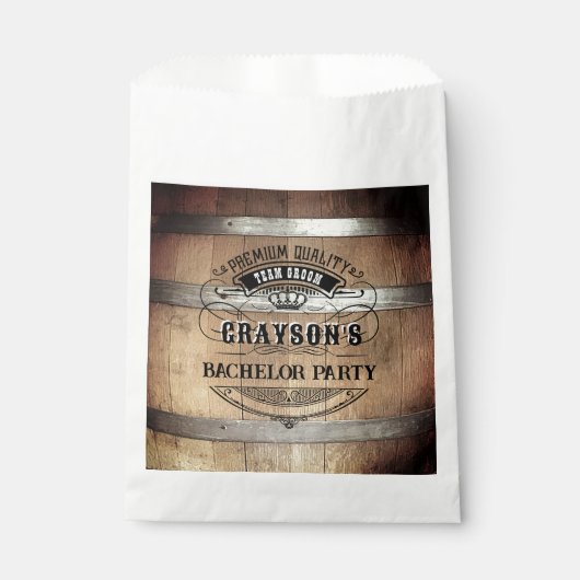 Bachelor Party Rustic Whiskey Barrel Bedankzakje (Voorkant)