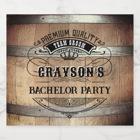 Bachelor Party Rustic Whiskey Barrel Bier Etiket (Enkel label)