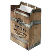 Bachelor Party Rustic Whiskey Barrel Medium Cadeauzakje (Voorkant Gekanteld)