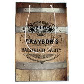 Bachelor Party Rustic Whiskey Barrel Medium Cadeauzakje (Voorkant)